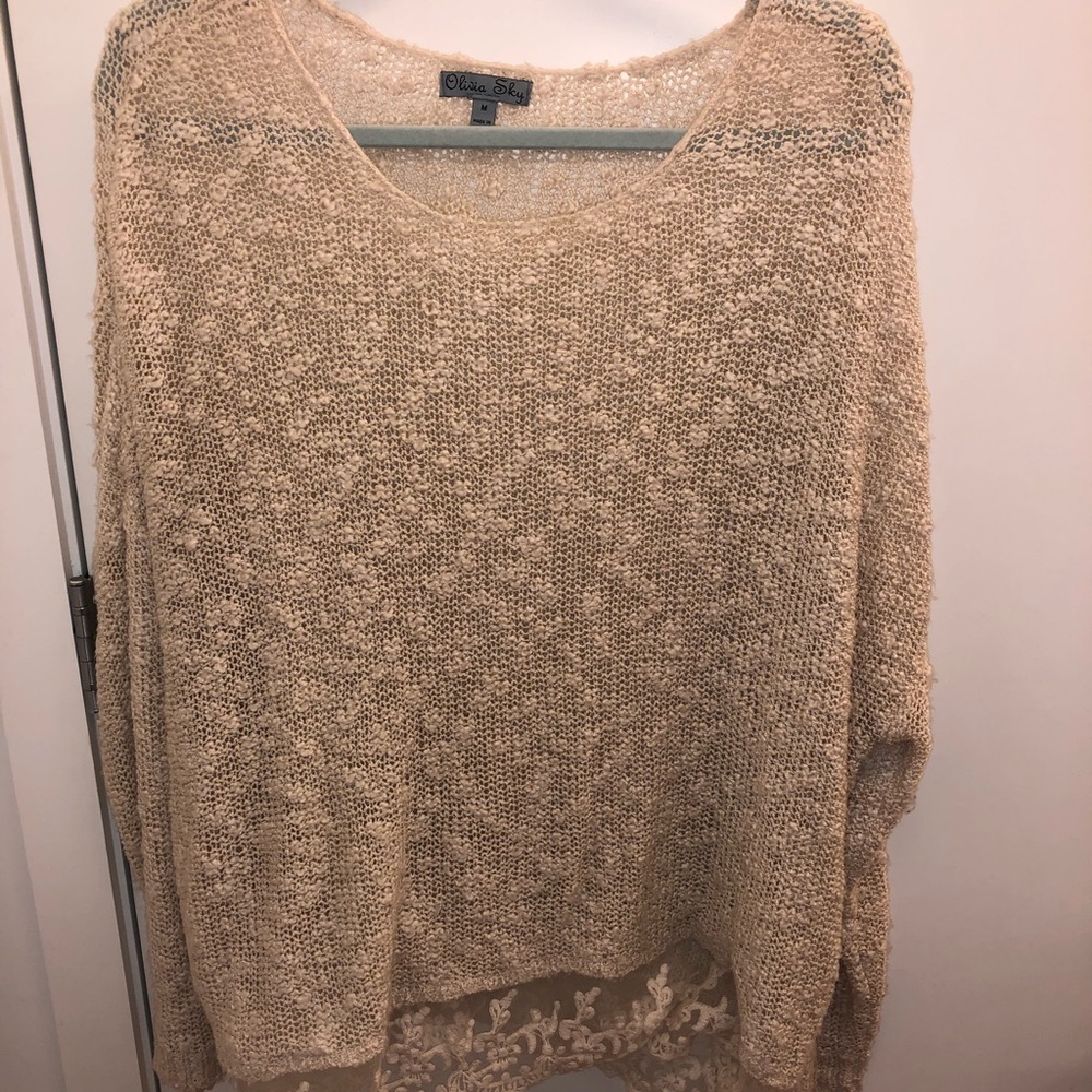 Beautiful Sweater with Lace Bottom